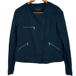 Banana Republic Soft Bomber Jacket Blue Galaxy Women's Size Small‎
